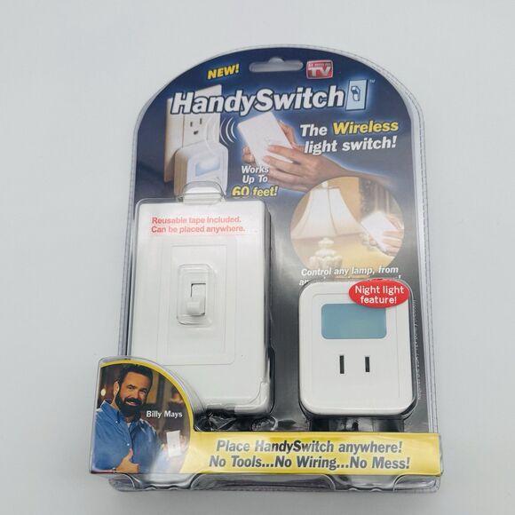 Handy Switch Wireless Light Switch Night Light Billy Mays Sealed New HSPGR5 - Picture 2 of 5